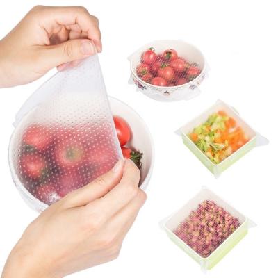 China Moisture Proof Silicone Food Seal Cover Silicone Stretch Food Covers Silicone Wrap for sale