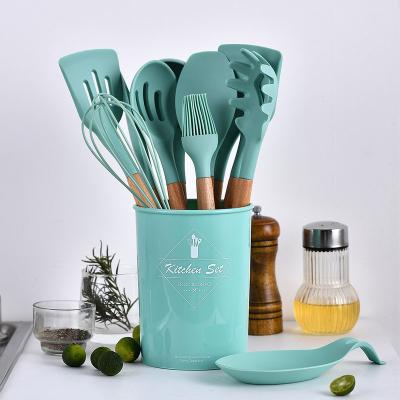 China Viable Reusable Manufacturer Custom Sales Amazon Hot Sales Kitchenware Food Grade Silicone Cooking Tools Utensil Sets for sale