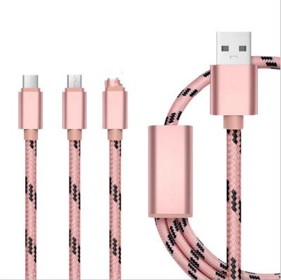 China Multi Player MP3/MP4 Aluminum Alloy High Quality Nylon Armor Phone Charging Cable for sale