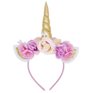 China Wholesale price party supplier girl head band plastic nice unicorn jeweled floral baby headband for sale