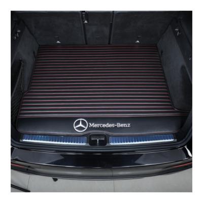 China factory direct sale seamless All-season protection no dust accumulation washable cross fringe car trunk waterproof leather mats for sale