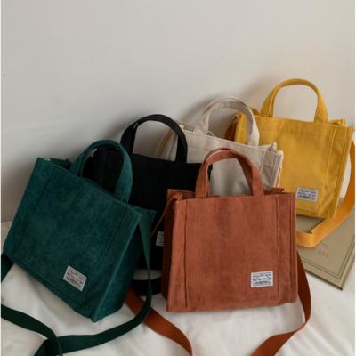 China 2022 New Ladies Luxury Trend Corduroy Handbag Shoulder Bag Buckle Messenger Bag Small Square Other Simple Bag for sale