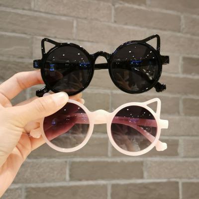 China 2021 New Fashion Children's Sunglasses Sunglasses Shape Cute Glass Baby Cat Ears Sunglasses Children Decorative Sunglasses for sale