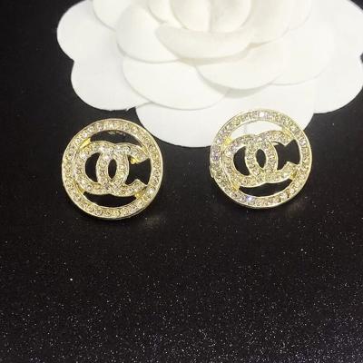 China New TRENDY Letter Stud Earrings Full Of Diamond Stud Earrings Luxury Zircon Designer Stud Earrings Women Wholeslae for sale