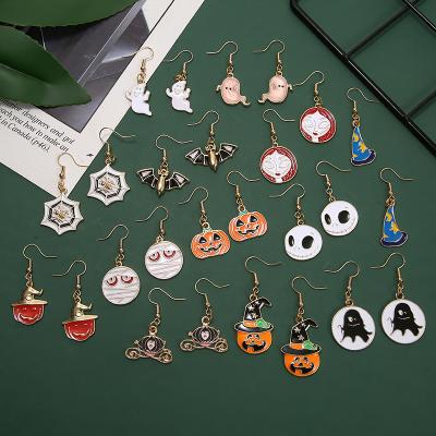 China TRENDY Halloween Drop Earring Ear Hook Jewelry Earrings For Horror Halloween Pumpkin Monster Ghost Clown Ears for sale