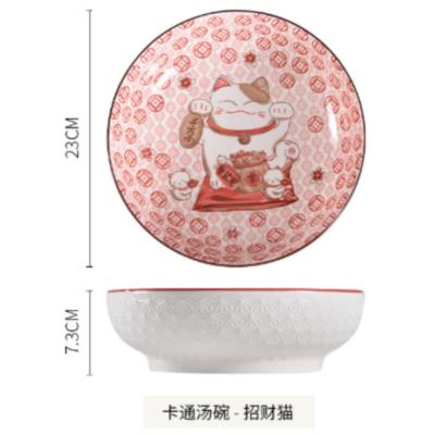 China Sustainable Household Round Ceramic Dinner Bowls Porcelain Salad Soups Rice Bowl for sale