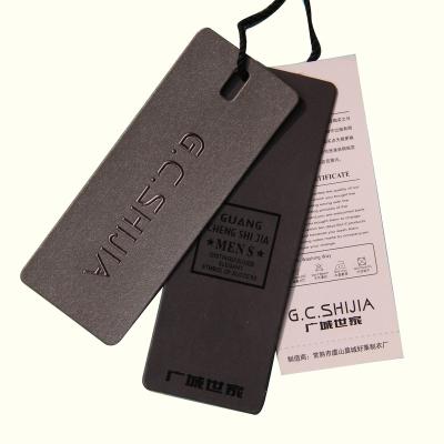 China Other Cheap 300 GSM White Paper Offset Printing Custom Name Logo Gold Foil Hang Tag for Cloth for sale