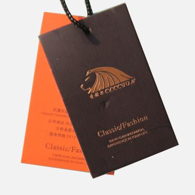 China Other Wholesale High quality Eco friendly paper clothing labels  Custom Logo shape and color hang tags for sale