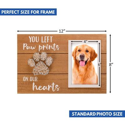 China Wooden Pet Cat and Dog Memorial Photo Frame Pet Memorial Wall Frame Pet Memorial Condolence Gift Picture Frame for sale