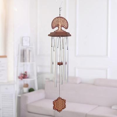 China Minimalist Retro Wind Tube Aluminum Tree of Life Rings Outdoor Indoor Memorial Wind Chimes Garden Decoration Wind Chimes for sale