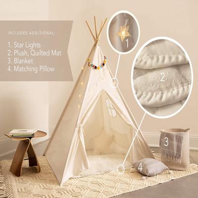 China The indoor and outdoor wholesale tent pure white cotton children's play tent folding princess castle tent children's play tent for sale