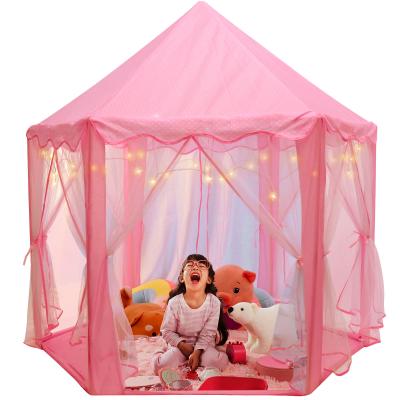 China Amazon Best Indoor Selling Toy Tent Hexagon Princess Castle Blue Pink Tent Children's Castle Wholesale Indoor Outdoor Camping Tent for sale