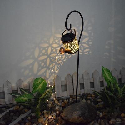 China Garden Led Wrought Iron Solar Kettle Shower Holiday Lighting Christmas Gifts Amazon Best Seller Garden Lights for sale