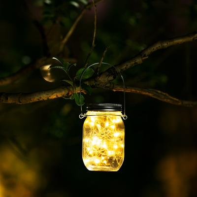 China Wholesale Garden Set Outdoor Waterproof Decorative Yard 20led Solar Mason Jar Light With Lids Halloween Christmas Gifts for sale