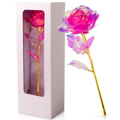 China Best Creative Amazon 24k Rose Simulation Flower Birthday Valentine's Day New Year Wedding Anniversary Gift Automotive Sale Rose for sale