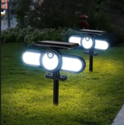 China Solar Led Garden Light Amazon Garden Lawn Garden Three Head Outdoor Solar Lamp Light Bestselling Christmas Gift for sale