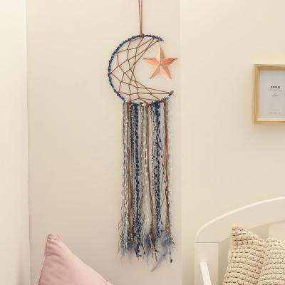 China Best Selling Minimalist Amazon Blue Moon Wall Hanging Catcher Dream Garden Ornaments Kids Room Decoration Indoor Souvenirs for sale