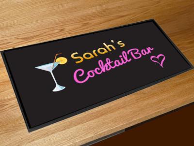 China Promotional Rubber Spill Personalised Bar Runners Pvc Bar Mat With Logo Printed for sale