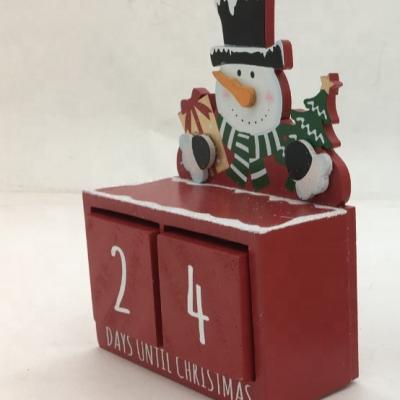 China Wooden Christmas Decoration Snowman Advent Calendar Block Santa Countdown Calendar for Christmas Decorations for sale