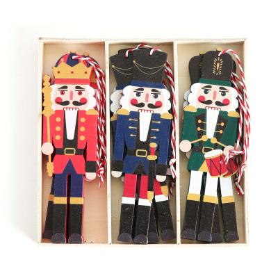 China Christmas Decorations Christmas Wooden Nutcracker Hanging Ornament for sale