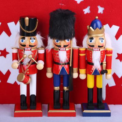 China Christamas Home Decoration Wooden Nutcracker For Christmas Decoration 3 Pieces Assorted 25cmH for sale