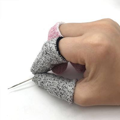 China Competitive Price Anti-Cutting Level 5 Anti-Cutting Hppe Finger Cradles Cut Resistant Finger Sleeves for sale