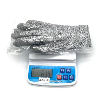 China Industry Manufacturers Wholesale HPPE Anti-Cut Level 5 Protection Safety Work Cut Resistant Gloves With PU Coated Palm for sale