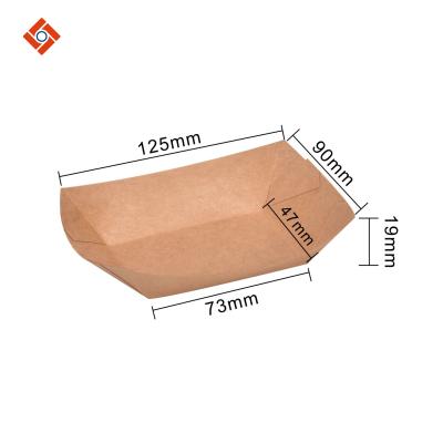 China Materials Sale Packaging Paper Fast Food Shop Paper Food Serving Tray Disposable Hot Box Recycled Disposable Box for sale