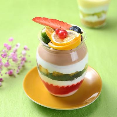 China 200ML Single Wall Disposable Plastic Dessert Cups Pudding Containers With Lid for sale