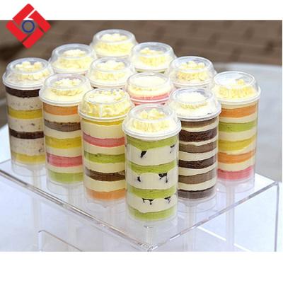 China Heart Shaped Plastic Pop Wedding Professional Biodegradable Stocked Eco-Friendly Disposable Decorating Cake Push Up Plastic Bowl Cup Containers for sale