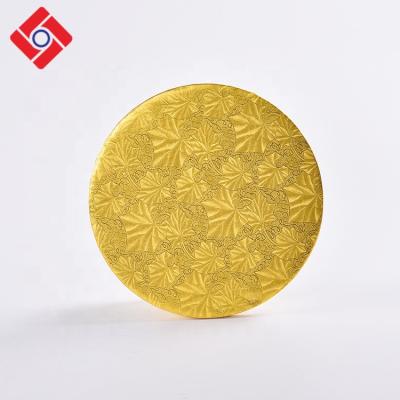 China Food Grade Handmade Different Sizes Round Gold Color Thick Cardboard Cake Drum / Decorative Tray, Cakeboards for sale