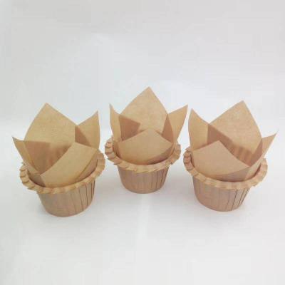 China Wholesale Disposable Tulip Baking Cups Greaseproof Roll Paper Cups for sale