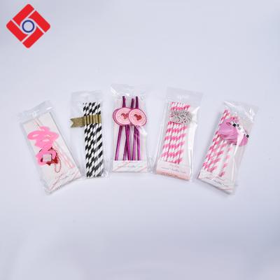 China 6-10Mm Christmas Wedding Disposable Fancy Colored Striped Hard Paper Art Drinking Straws Biodegradable for sale