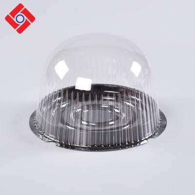 China Food Grade Disposable Food Round Plastic Mini Food Cake Packaging Trays With Lid for sale