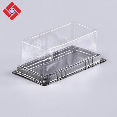 China Wholesale Custom Food Transparent Plastic Disposable Rectangular Baking Food Trays With Lid for sale