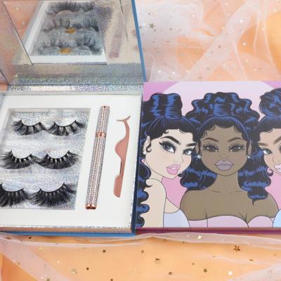 China Natural soft eyelash eyeliner pen and eyelash eyeliner pen kit 3d magic adhesive mink whips wholesale for sale