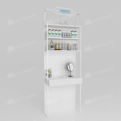 China GDR10-TY02 Retail Store Display with White LED Light Strips and 5mm Ultra-clear Glass Tabletop for Cosmetics Retail Stores for sale