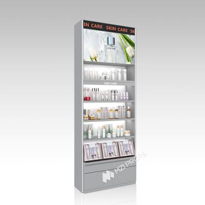 China YHeS-P6 Adjustable Shelves Skincare Display Cabinet with 60mm Soft Film Light Box for sale