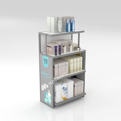 China YXiS-XZ-02 Gray Edge Trims Skincare Display Cabinet with 20*20mm Iron Tube for sale