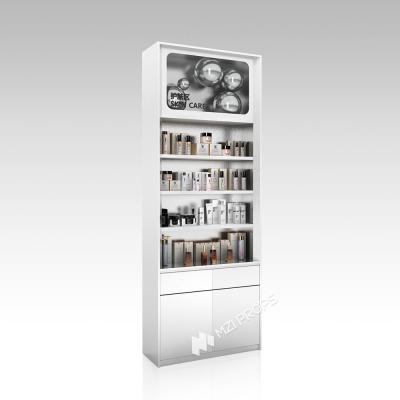 China YZoS-U2 Top Lights Skincare Display Cabinet with Wooden Shelves and LED Strips for sale