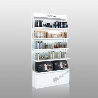 China ZhMS-V2 White Acrylic Edge Banding Skincare Display Rack para estilo minimalista à venda