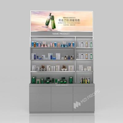 Cina GDR02-BG01 Display cabinet per la cura della pelle con luci a strisce a LED e vetro bianco per grandi magazzini in vendita