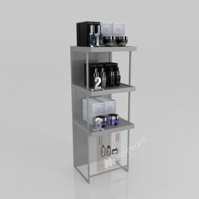 China GDR03-CB-06 Side Cabinet End Bracket with Transparent Tempered Glass and Adjustable Shelves for Specialty Beauty Stores for sale