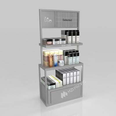 China GDR03-CB-08 Double Sided Transparent Low Cabinet with Adjustable Shelves and Luxury Branding Integration for Specialty Beauty Stores for sale