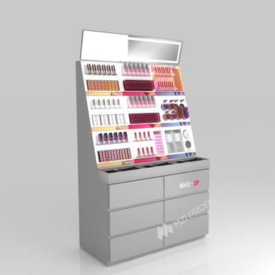 China GDR04-CZ-B05 Wandmontage Make-up Display Rack met krasbestendige randen en industriële stijl voor cosmetica-teller in winkelcentra Te koop