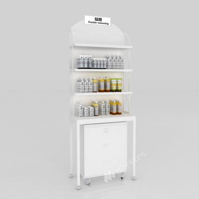 China GDR10-TY03 Retail Store Display with White LED Light Strips and White Handles for Cosmetics Retail Stores for sale