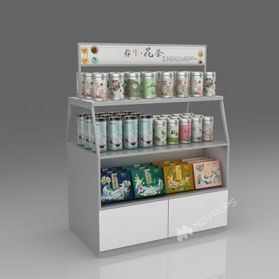 Chine JYaS-YZ-HCG Image de marque uniforme Armoire à thé à fleurs pour les grandes chaînes de pharmacies avec panneau KT à double face de 5 mm à vendre