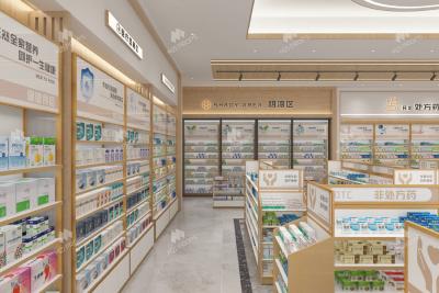 China 10-YMQSS Pharmacy Model Store With Natural Wood Luxury Style for sale