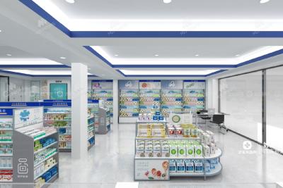 China 02-DYJYS006, Elegant and Simple Style Pharmacy Store in Wuxi featuring 40 Main Fixtures within 85 Sqm and Approx. $8,140 Budget for sale