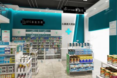 China 03-GJZYS001, Advanced Professional Style Apotheek in Huizhou met 35 hoofdstukken binnen 83 vierkante meter en ongeveer $6.622 Budget Te koop